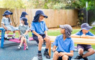 StDeclansPrimarySchoolPenshurst_kids on bench in playground chatting